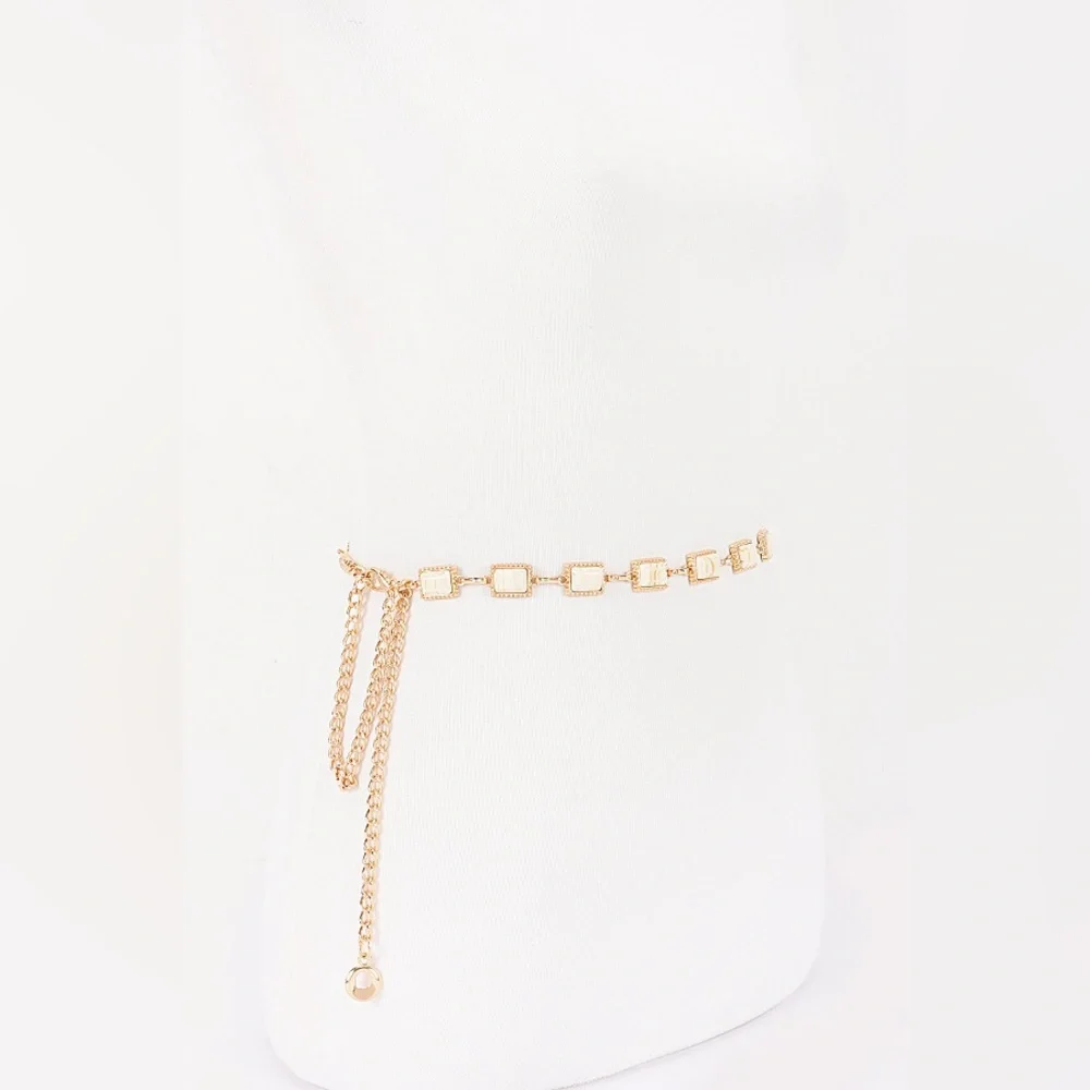 Vintage Acrylic Metal Chain Link Statement Belt